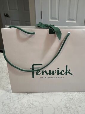 FENWICK of Bond Street London Carrier Bag White and Green